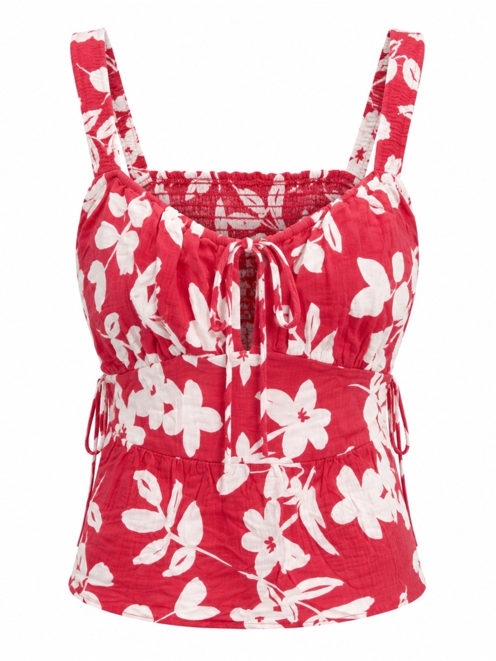 Urban Romantics Floral Crop Top Pink White Tie Front Tank Womens Small